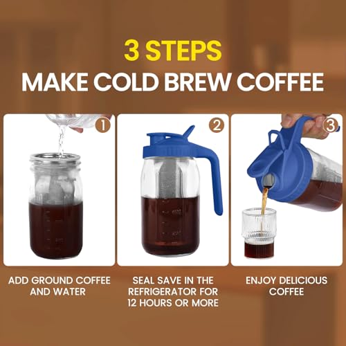 Cold Brew Coffee Maker (Blue / 32 Ounces)