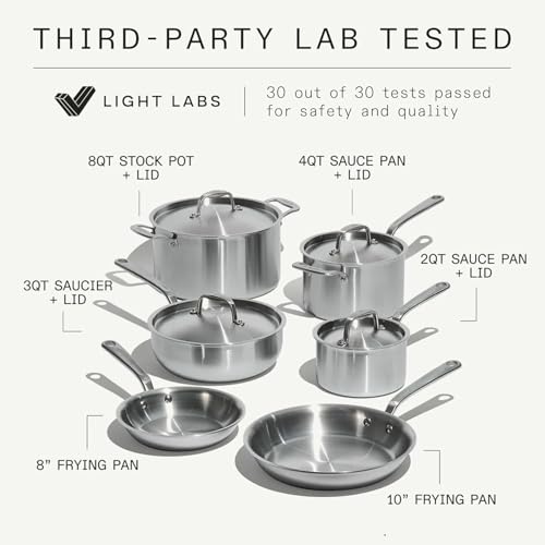 Cookware 10 Piece Stainless Steel Pot and Pan Set (10 Count)