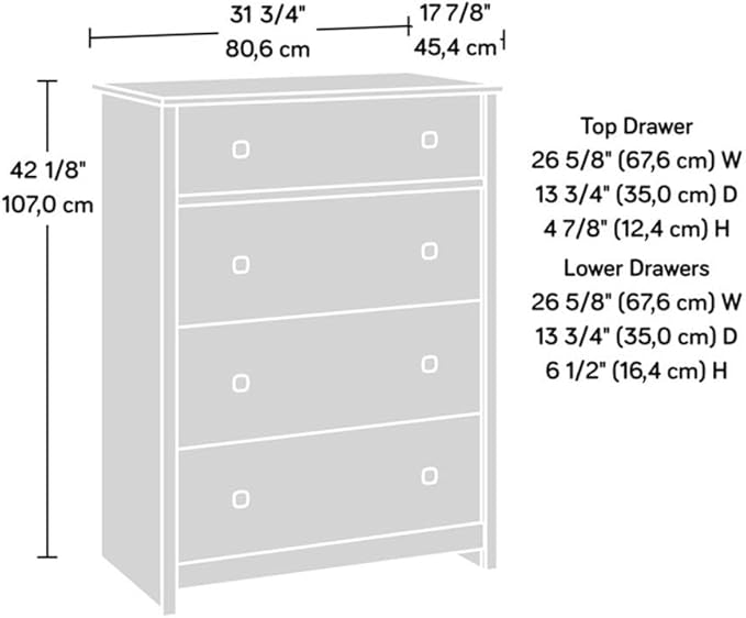 Sauder River Ranch 4-Drawer Chest, Sindoori Mango Finish