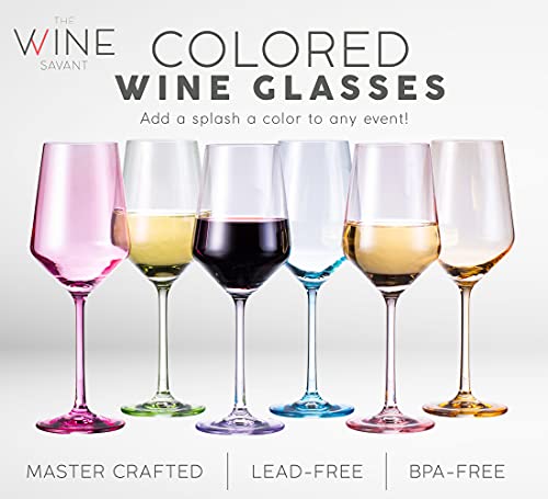 Colored Crystal Wine Glass Set of 6 (6 Count)