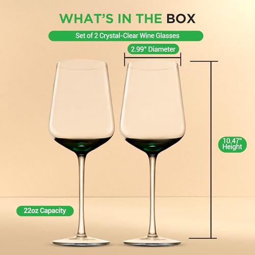 Stemmed Wine Glasses Set of 2