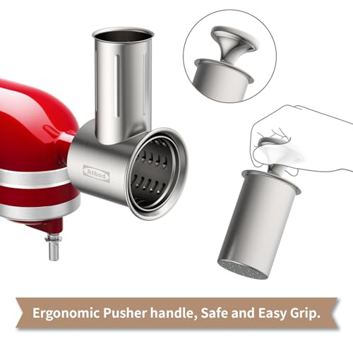 Stainless Steel Slicer Shredder Attachment for KitchenAid Stand Mixer (4 Blades)