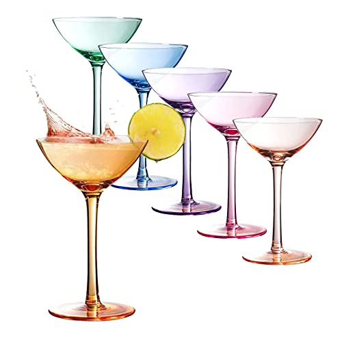 Colored Coupe Glasses Set of 6 (6 Count)