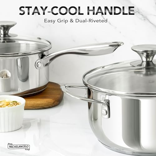 Stainless Steel Pot Set with Lids 1QT & 2QT & 3QT (3 Count)