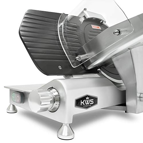 MS 10ET 320W Electric Meat Slicer 10 (Matte Silver Black)