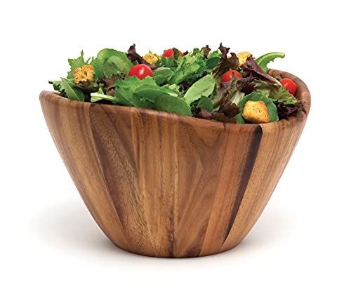 Acacia Wood Wave Serving Bowl for Fruits or Salads (12 inches (D) x 7 inches (H))