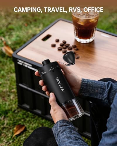 Mini Manual Coffee Grinder with 40 External Adjustable Settings and Ceramic Conical Burr (Black)