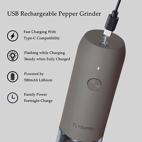 Electric Salt and Pepper Grinder Set (Greige&Buttercream)