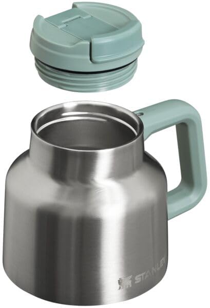 STANLEY Tough-To-Tip Admiral's Mug 20 oz | Twist-on Flip Open Lid | Wide Body with Non-Skid Rubber Base | Insulated Stainless Steel Coffee Cup | BPA-Free