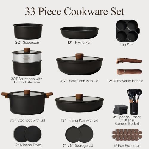 33pcs Pots and Pans Set Non Stick