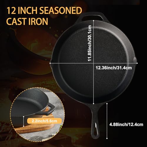 Cast Iron Skillet 12 Inch (12 Inch)