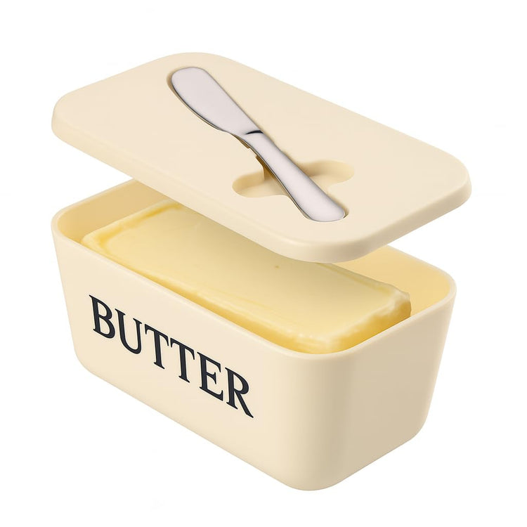 Butter Dish With Lid And Knife For Kitchen Coutertop