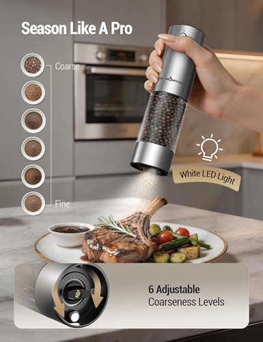 Electric Salt and Pepper Grinder Set (Large / Navy Blue)