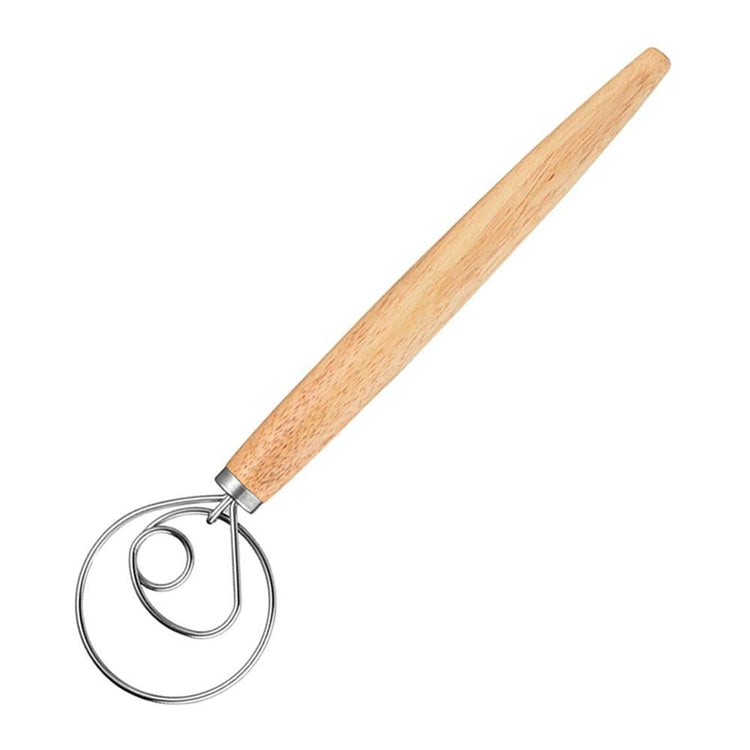 Danish Dough Whisk 13" Stainless Steel Bread Whisk Bread Making Tools Danish Dough Hook Bread Dough Mixer Hand Bread Dough Whisk for Pastry