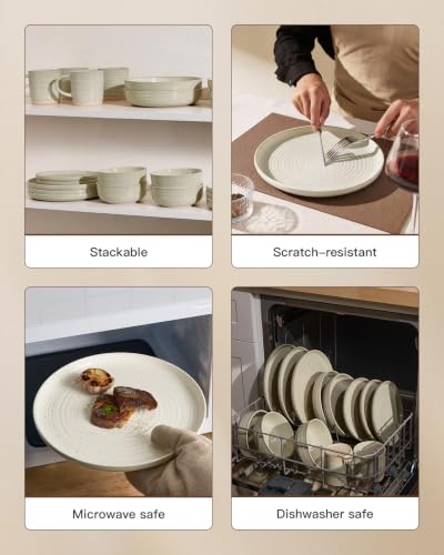 Stoneware Dinnerware Set for 8 (Multicolor)