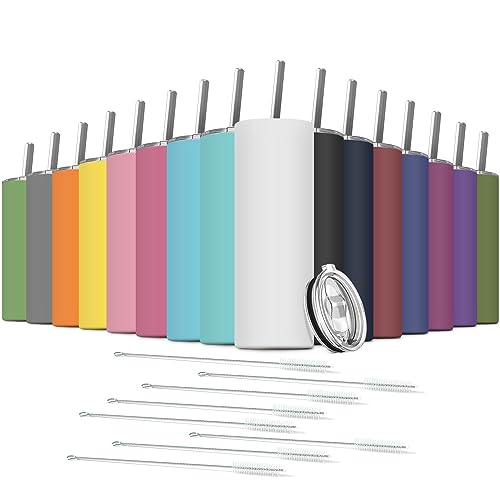 Tumbler with Straw and Lid (Assorted Colors / 16 Count (20 oz))