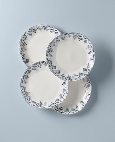 Blue Bay 4 Piece Set Dinner Plates (Dinner Plates, Set of 4, Ikat)