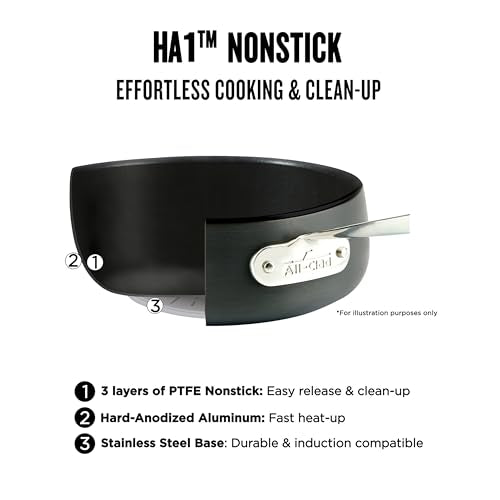 HA1 Hard Anodized Nonstick Cookware Set 10 Piece Induction Oven Broiler Safe 500F