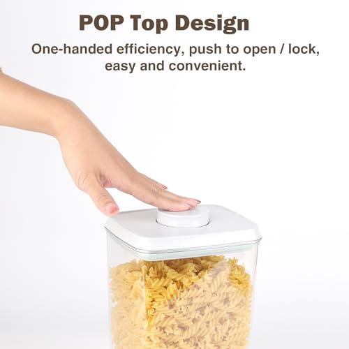 Pop Food Storage Containers Airtight Food Storage Containers Set with Lids Kitchen Pantry Organization and Storage (gray, 3x1.2Qt)
