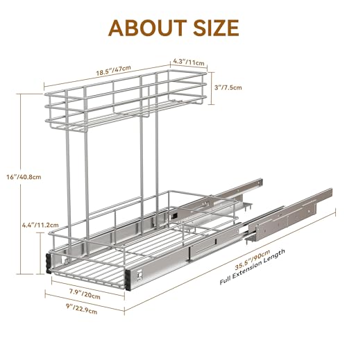 Under Sink Organizer 9" W X19 D (9"W X18.5"D)