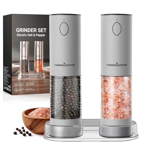 Electric Salt and Pepper Grinder Set (Large / White Sand)