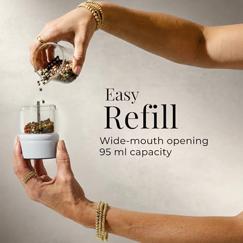 Electric Salt and Pepper Grinder Set (White)
