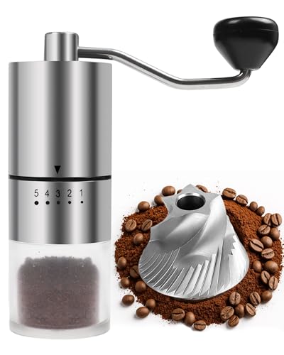 Stainless Steel Burr Manual Coffee Grinder For Drip (Stainless Steel burr-Sliver)