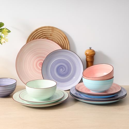 Ceramic 16 Pieces Dinnerware Set (Gradient Color / 16 Pieces)