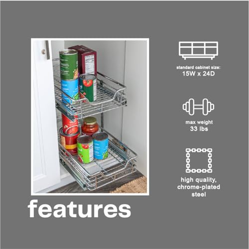 Chrome Plated Steel Dual (Dual Slide / 11.75" - Extended)