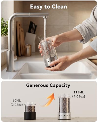 Rechargeable Electric Salt and Pepper Grinder Set (Stainless Steel Silver / Set)