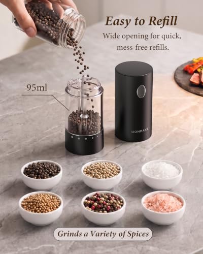 Electric Salt and Pepper Grinder Set (Black / Set)