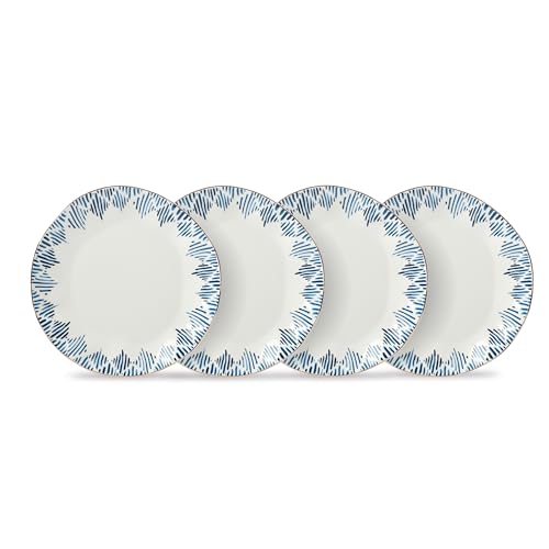Blue Bay 4 Piece Set Dinner Plates (Dinner Plates, Set of 4, Ikat)