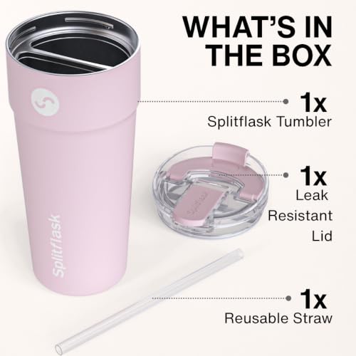 Dual‑Chamber 30‑oz Travel Mug (Pink)