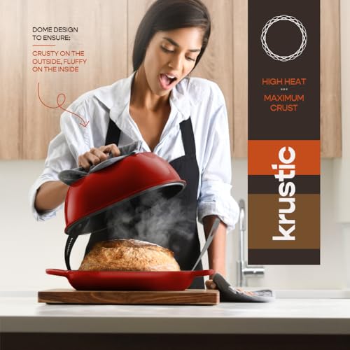Enameled Cast Iron Dutch Oven for Professional Sourdough Bread Baking