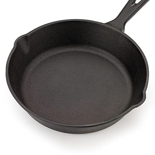 Pre Seasoned Cast Iron Skillet (8-Inch (1-Pack) / Black)