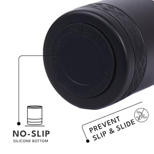 Recess Lowball 10oz Stainless Steel Tumbler Whiskey Glass w (10 Ounces / Black)