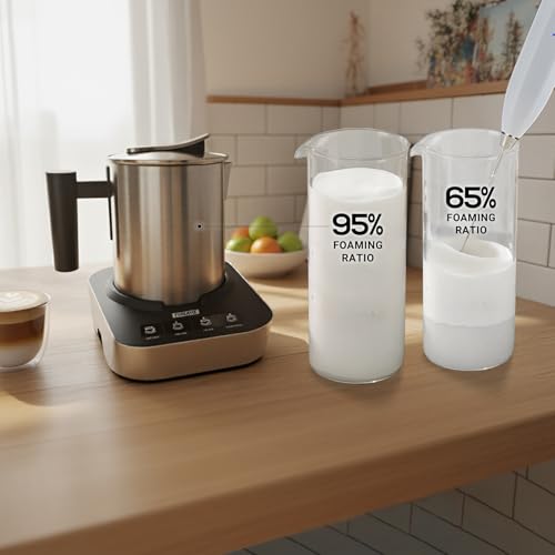 4-in-1 Electric Milk Frother and Steamer with Auto Shut-Off (Silver)