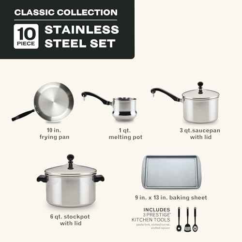 Classic Series Stainless Steel Pots and Pans with Baking Sheet Pan