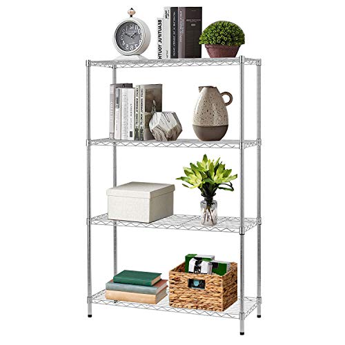 14" D×36" W×54" H Commercial Wire Shelving Unit Metal Shelf with 4 Tier Adjustable Layer Rack Strong Steel for Restaurant Garage Pantry Kitchen Garage
