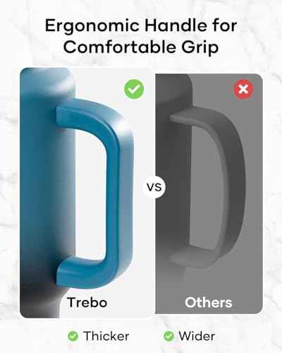 Insulated Water Bottle 40 oz Fits in Car Cup Holder with Side Handle (40 Ounces / Indigo Black)