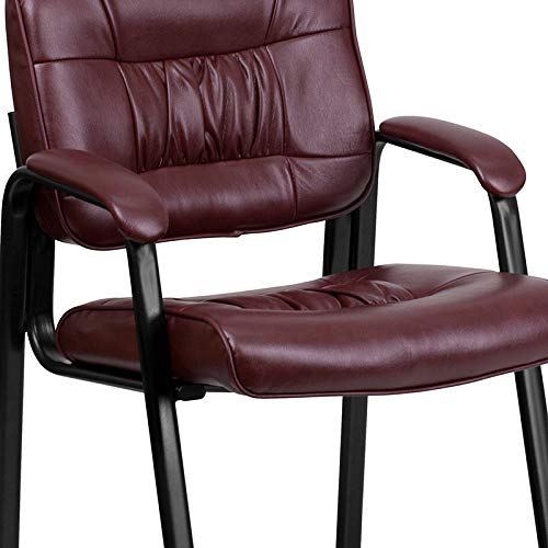 Haeger LeatherSoft Tufted Executive Reception Chair with Padded Armrests
