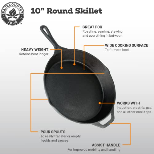 10-1/4 Inch Round Medium Pre-Seasoned Cast Iron Skillet (10 inch)