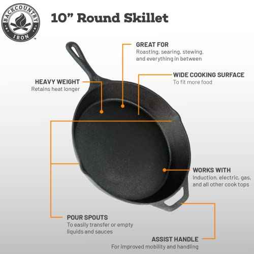 10-1/4 Inch Round Medium Pre-Seasoned Cast Iron Skillet (10 inch)