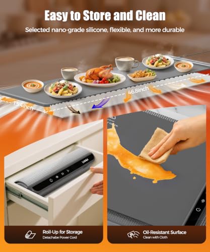 Warming Mat for Food (Dark Grey / 46x15 Inch)