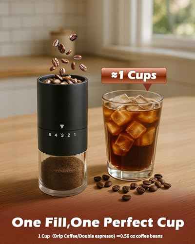 Manual Coffee Grinder With Ceramics Burr For Espresso (Black)