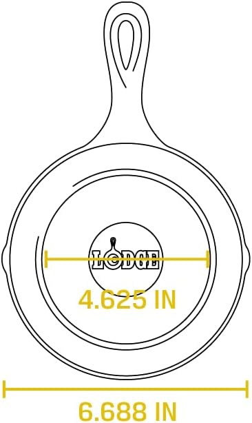 Lodge 6-1/2 Inch Cast Iron Pre-Seasoned Skillet – Signature Teardrop Handle - Use in the Oven, on the Stove, on the Grill, or Over a Campfire, Black - Nestoria