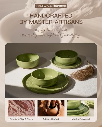 Ceramic Dinnerware Sest for 8 (Olive Green)