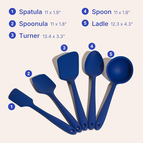 5 Piece Silicone Kitchen Utensils Set (Royal Blue / 5 - Piece Set)