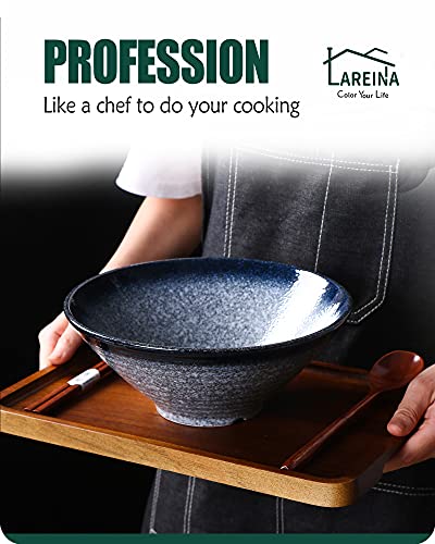 Ceramic Japanese Ramen Bowls (Blue)