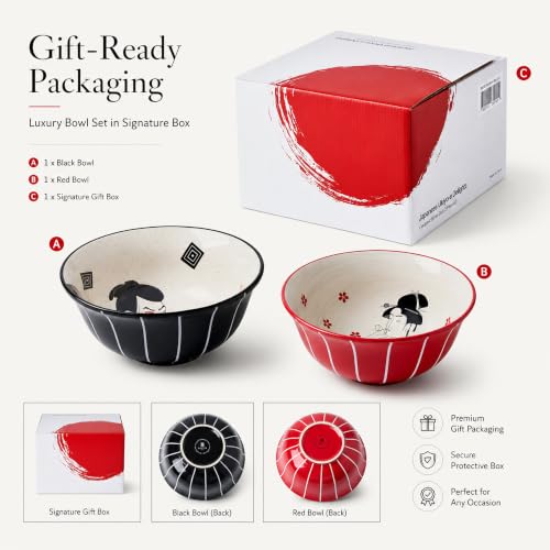 Ramen Bowl Set (Samurai & Geisha / 8 inch)